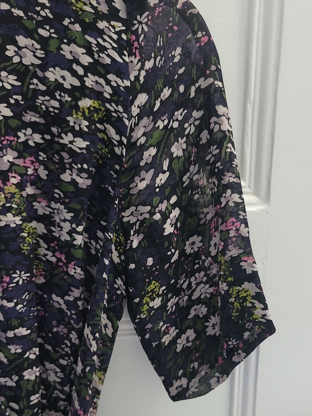 GANNI Crepe Wrap Dress EU34 US4 S Floral Print Asymmetric V-Neck NWT - Picture 8 of 13